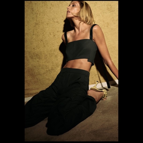 Zara Khaki wool crop top - Picture 3 of 5